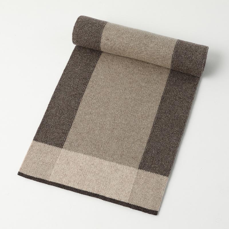 Cashmere men's scarf long scarf business casual plaid trend autumn and winter light 2025 knitting warm and comfortable