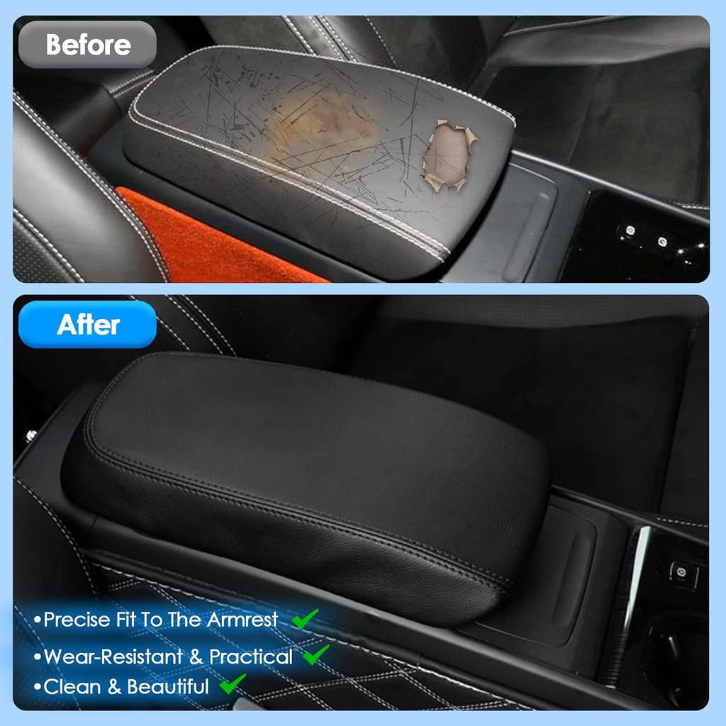 2019 2020 2021 2022 2023 2024 XC40 Armlehne Abdeckung für Volvo XC40 Konsole Armlehne, Wasserdicht&;Gepolsterte Mittelkonsolenabdeckung aus Leder für 2023 2024