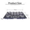 Five-Burner Tempered Glass Built-in LPG Gas Stove