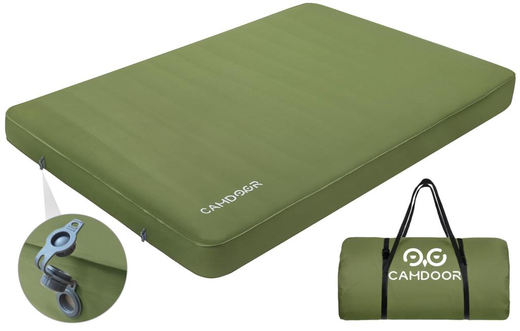 CAMDOOR Camping Mat Air Mat Double Thick 10cm Seconds Automatic Inflator Mat Automatic Inflation Camper Sleeping in Car Camping Equipment Waterproof