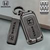xzlbn8 Alloy Leather Car Smart Remote Key Cover Shell Protector Key Bag Auto Accessories For Honda Vezel City Civic Jazz BRV BR-V HRV