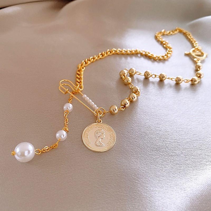 Korean fleece rope color artificial tiger's eye stone bag necklace niche design sweater chain retro necklace