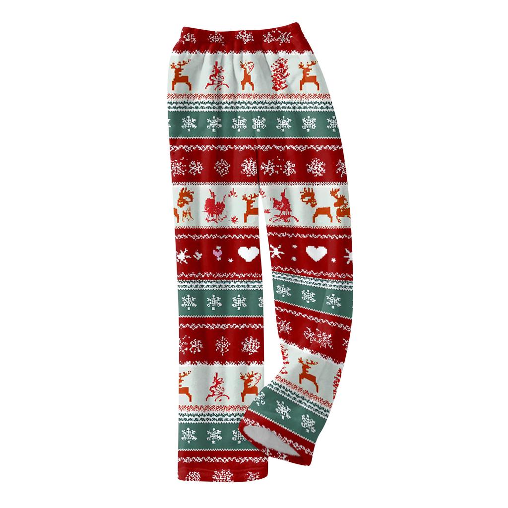 Women  Winter Plaid Pants Full Length Long Trousers Sports Pants