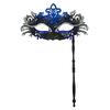 Fancy Dress Party Eyewear Mask Metal Handheld Stick Half Face Venetian Masque Rhinestones Women Mask Prom Ball Masquerade