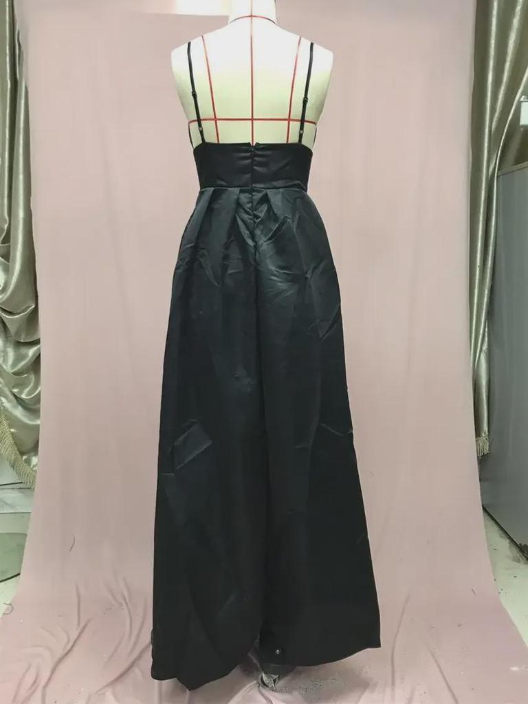 European & American Women's Sexy Slim Suspender Evening Dress with Deep V Slit (Summer 2025 Collection)