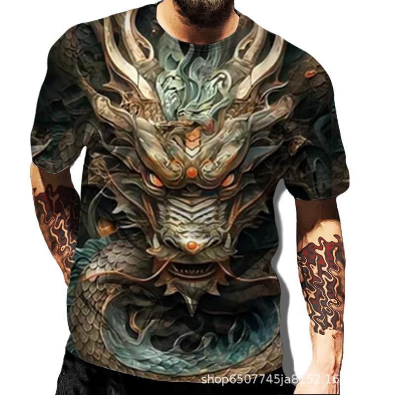 Dragon Series 3D Printed Men's Casual Short Sleeved T-shirt Men's T-shirt