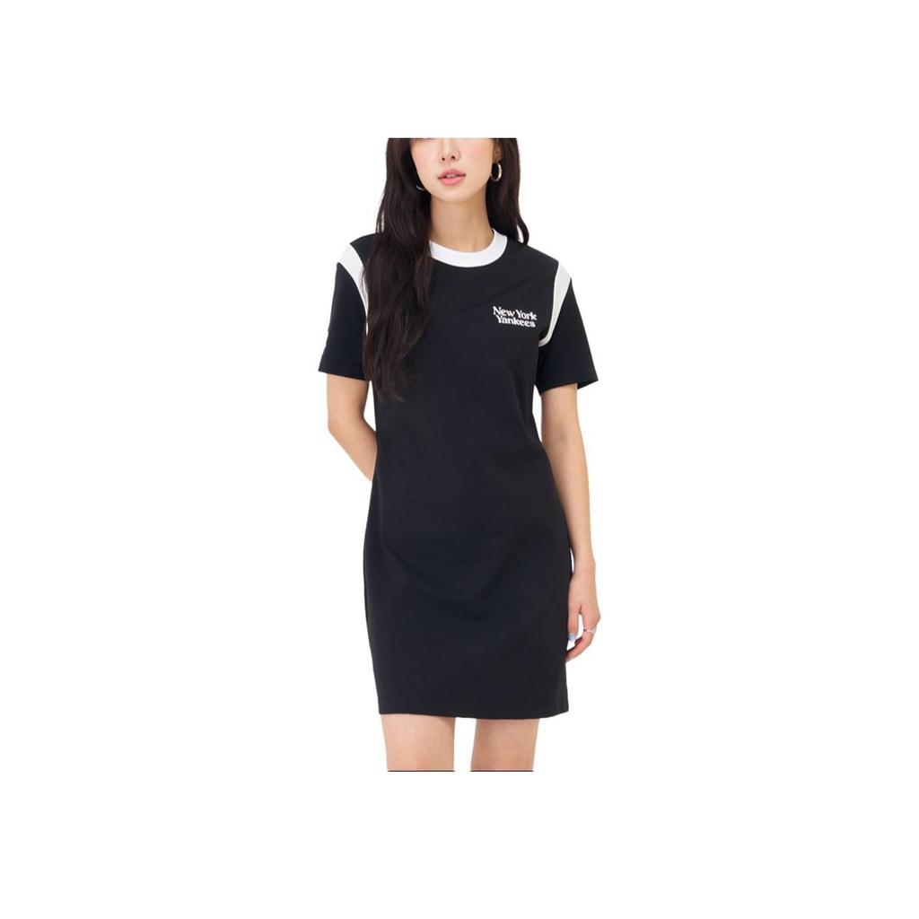 New MLB SS24 Short Sleeved Dresses Women's Black 3FOPV0243-50BKS