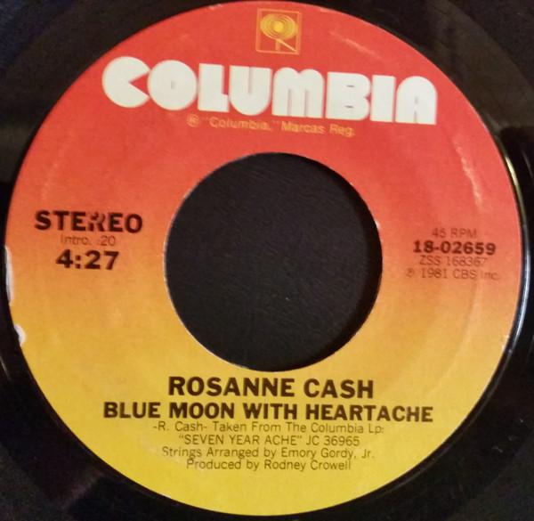 

7-дюймовая пластинка ROSANNE CASH - Blue Moon With Heartache / Only Hum 1802659 COLUMBIA 1981 США Кантри/Фолк Б/у