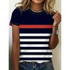 Round Neck Casual Short-sleeved T-shirt, Fashionable Short-sleeved Round Neck Top
