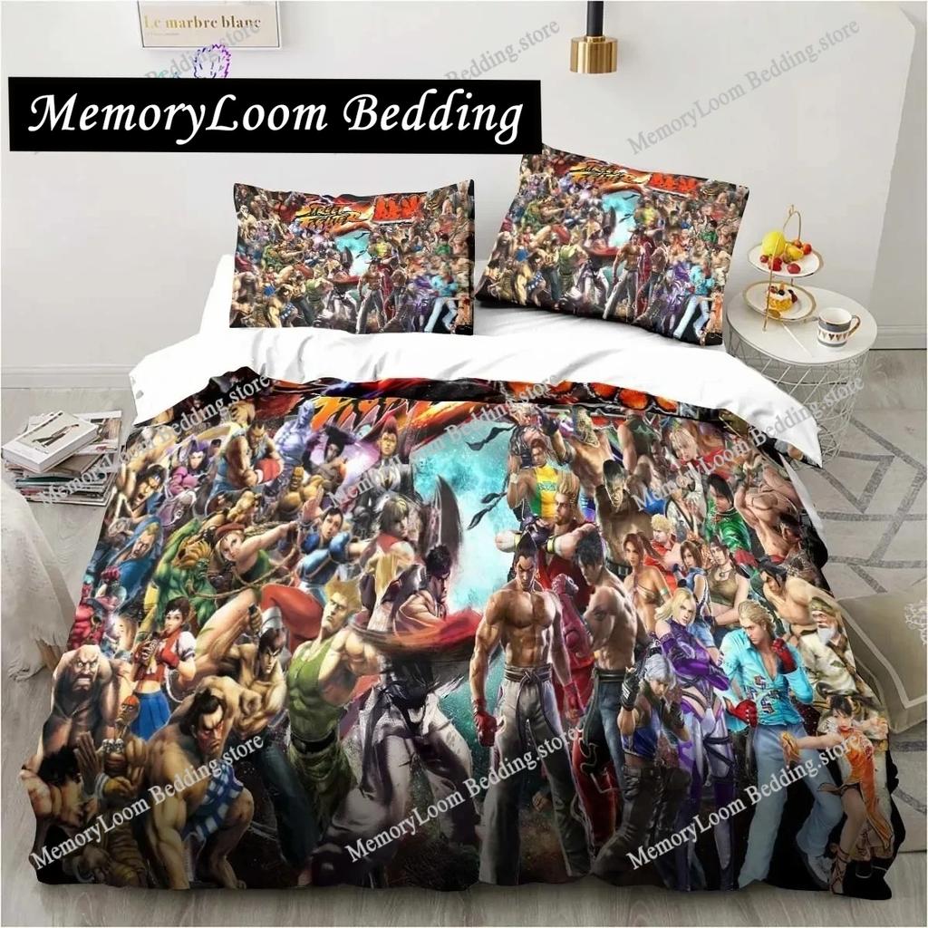 3D Printing Trendy Soft Street Fighter Game Bedding Set Duvet Cover Pillowcase Comforter King/Queen Size Boys Adult Bed Set