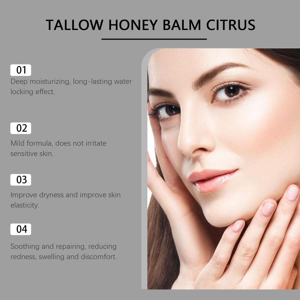AMZ Crema Idratante al Grasso di Miele per il Viso Cura Quotidiana Delicata della Pelle Idratazione e Nutrizione per Pelli Secche Con Profumo di Agrumi 100g