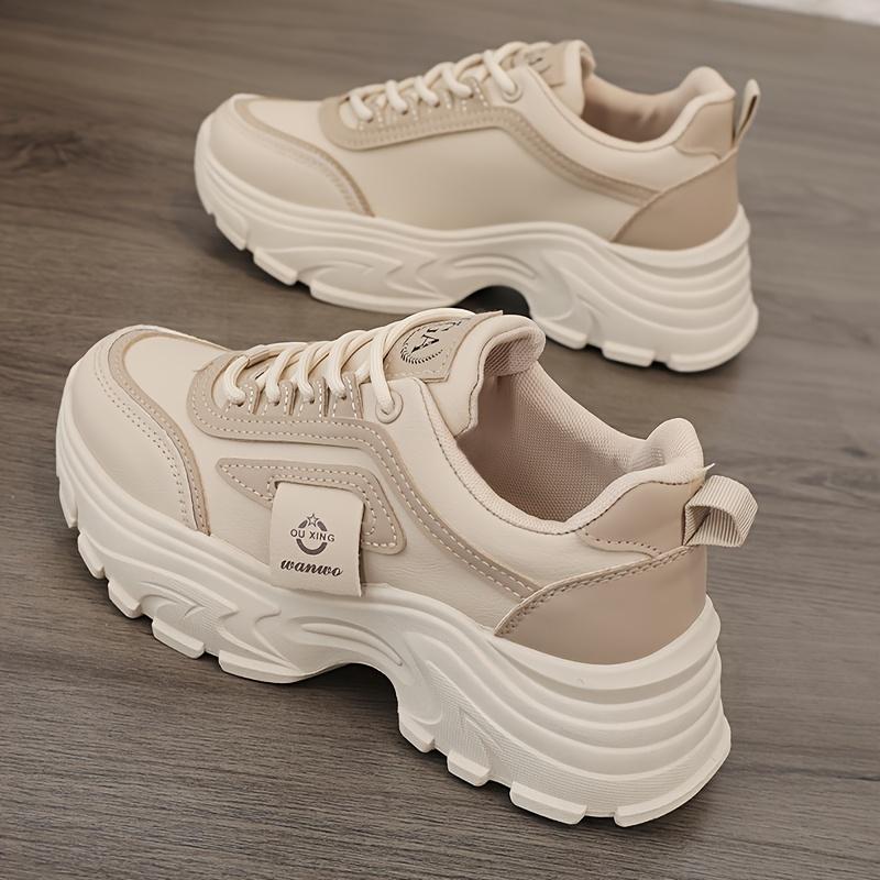 Women'S Height-Increasing Platform Sneakers, Stylish Casual White Shoes for Women, Comfortable Outdoor Running Training Shoes.