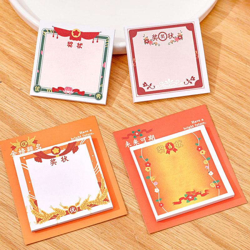 1 Piece Certificate Of Commendation Adhesive Sticky Notes Notepad Memo Pad Office School Supplies Stationery Sticker