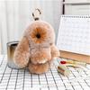 Jewelry Ornament Fluffy Toy Doll Plush Bunny Keyring Plush Bunny Keychain Rabbit Fur Keychain