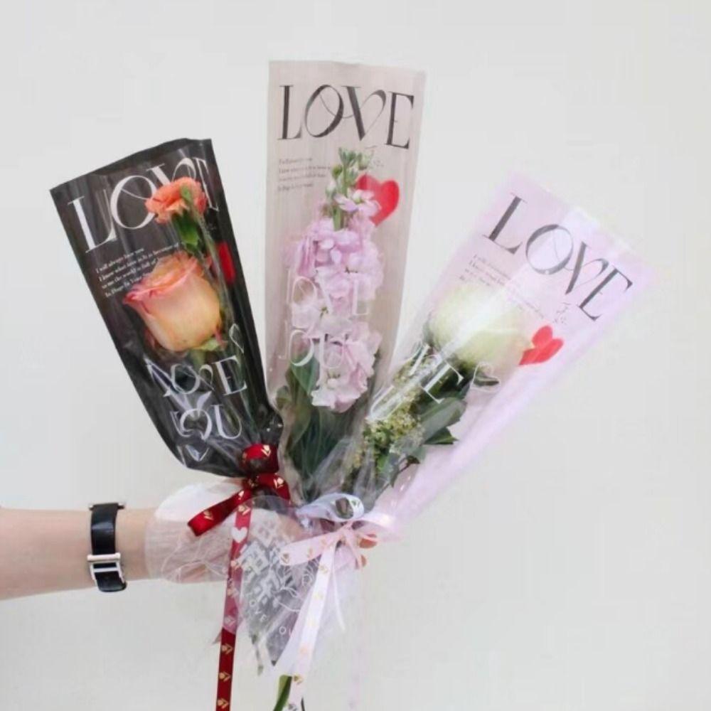 Packaging Paper for Valentine's Day Wrapping Paper Wrapping Sleeve Bouquet Bag Single Rose Bags
