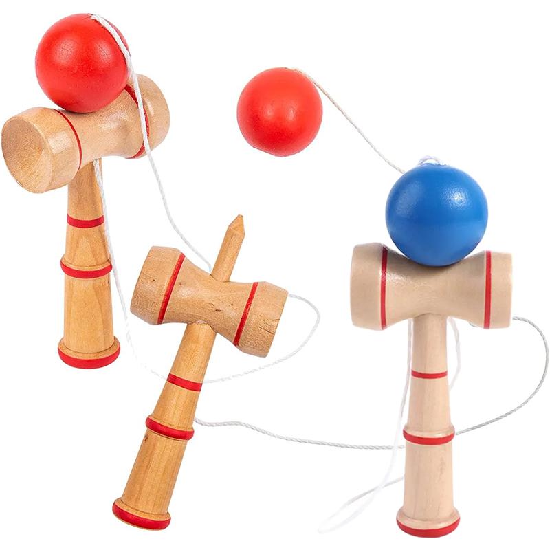 1pc Wooden Kendama Traditional Japanese Skill Sport Competition Props for Hand Flexibility Training Indoor Ball Game TMZ
