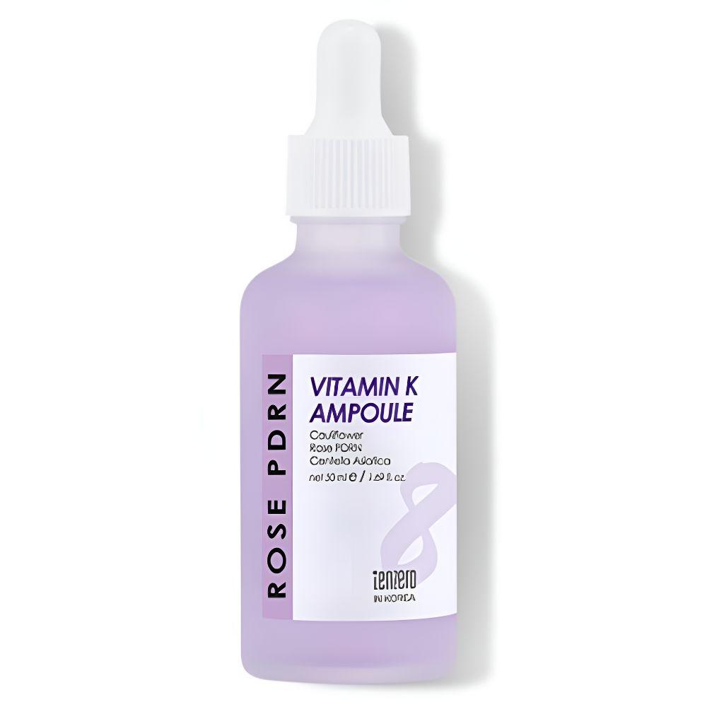 TENZERO Rose PDRN Vitamin K Ampoule Brightening Skin Repair Hydrating Facial Serum 50ml