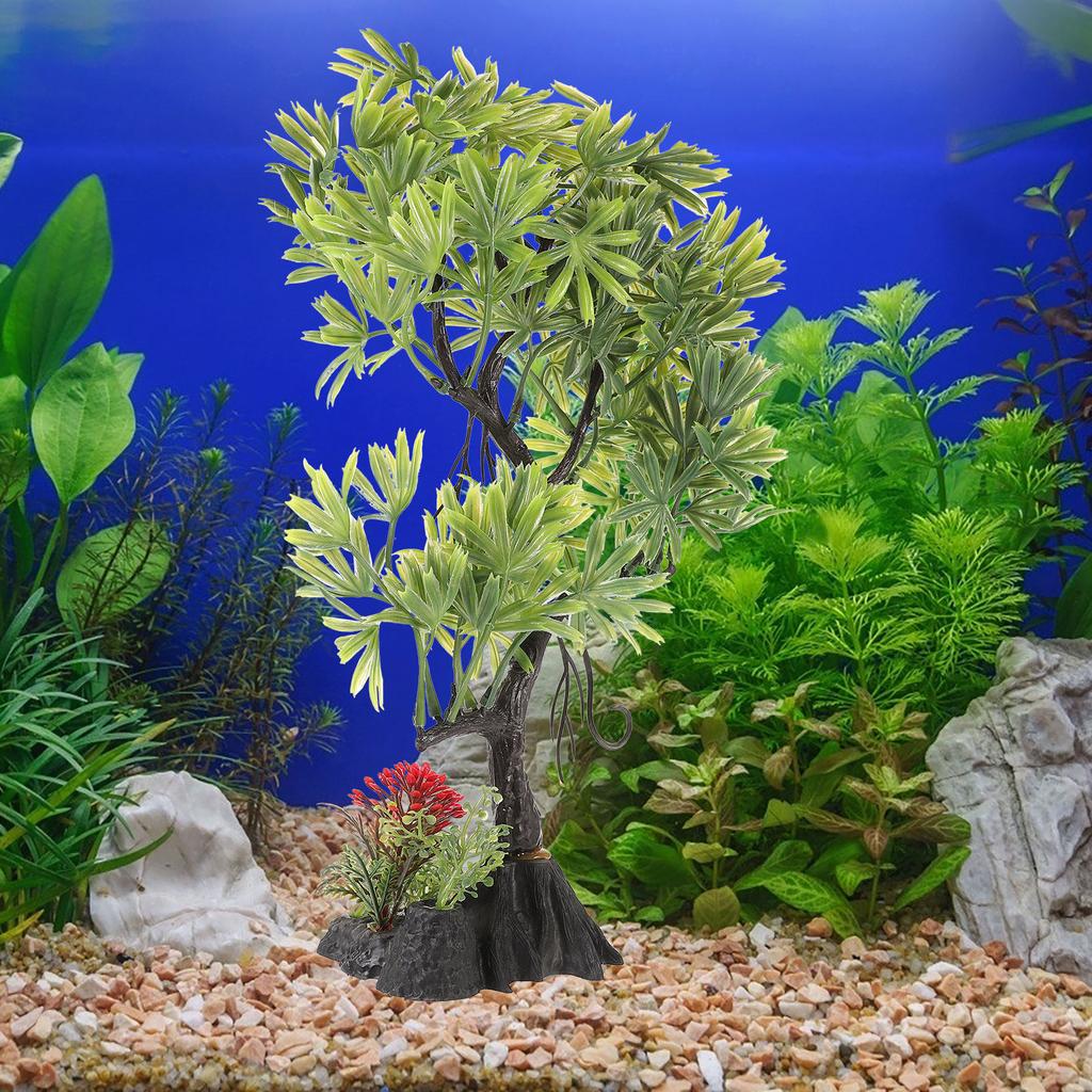 Fish Tank Simulation Tree Aquarium Decoration Realistic Plastic Aquarium Tree Decor Aquatic Landscape Ornament for Home Office