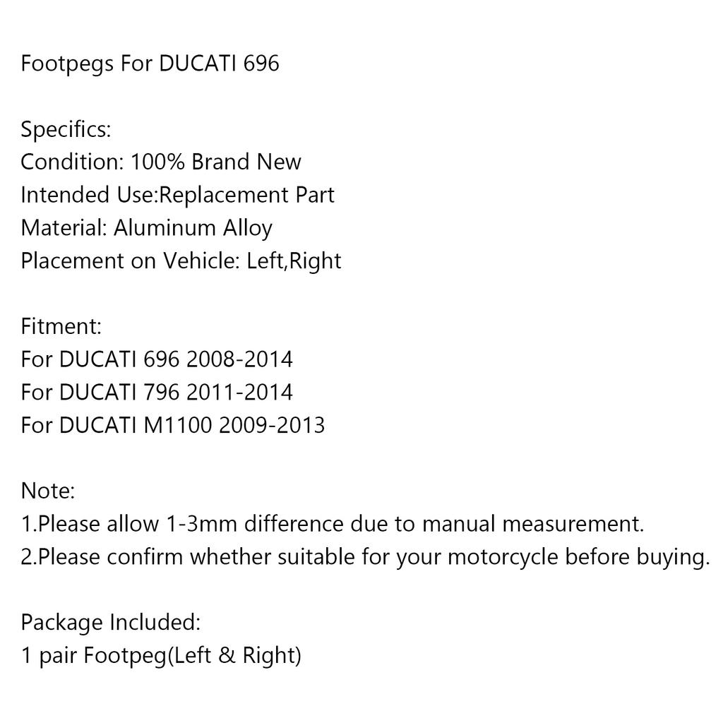Rear Footrests Foot Peg For DUCATI 696 08-14 796 11-14 M1100 09-13