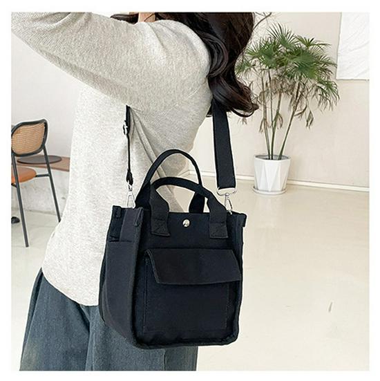 Women's Multi-Pocket 3D Canvas Tote: Versatile Crossbody, Student, & Lunch Bag