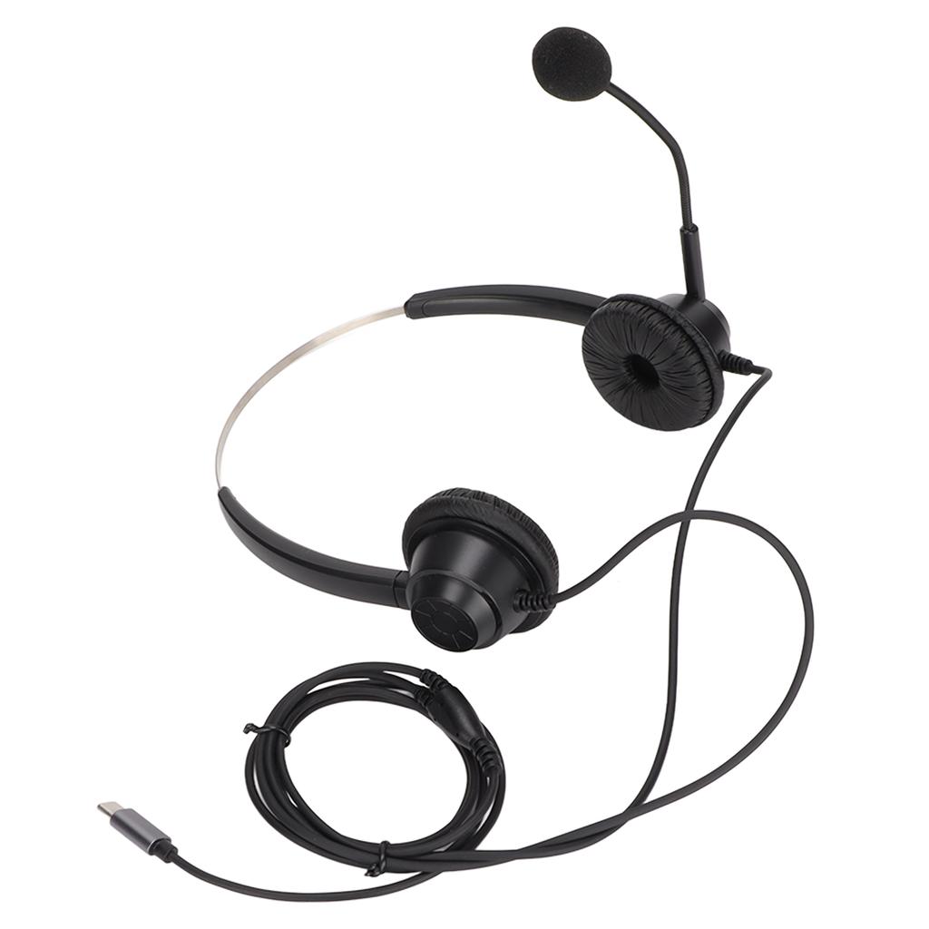H360TYPEC Binaural Business Headset Double Sided Headset for Call Center Online Course Conference