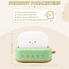 Plastic Adorable Toast Night Lamp for Kids | Rechargeable LED Bedside Light with Smiling Face | Cute Desk Lamp for Bedroom, Nursery, Study