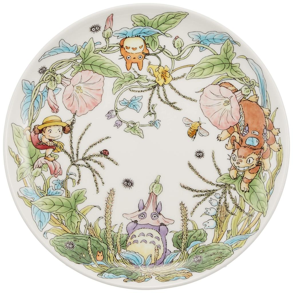 Noritake Bone China Plate, 23cm, My Neighbor Totoro (Morning Glory Edition), Microwave Safe, 1 Piece, T50116A/4660-4