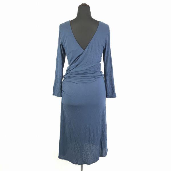 USA Samt Graham & Spencer Wickelkleid Langarm S Blau Marine(GEBRAUCHT)