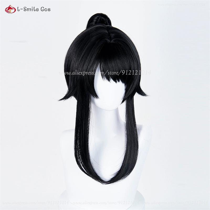 Ayano Aishi Cosplay Wig 53cm Black Ponytail Wigs For Women Costumes Anime Cosplay Wig Heat Resistant Synthetic Hair Halloween