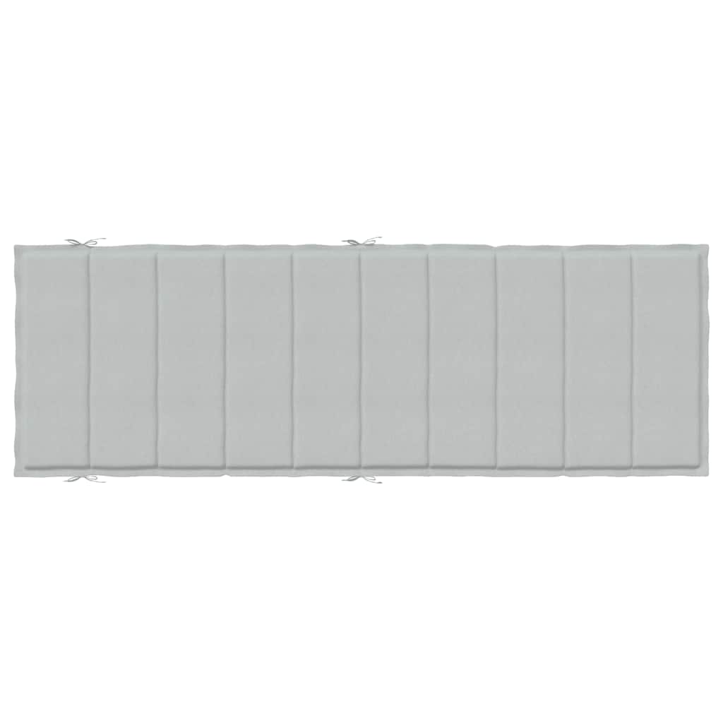 Sun Lounger Cushion Melange Light Gray 186x58x4 Cm Fabric