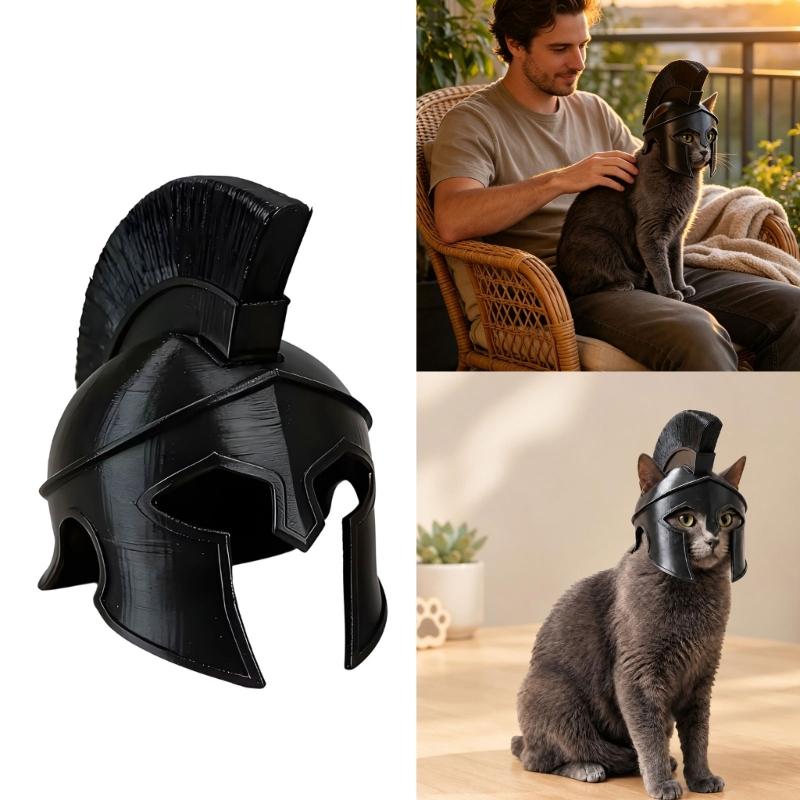 Knight-Design Cats Headpiece, 3D Printed Costume Helmet with a Sanded Paintable Surfaces for Photos and Cosplay