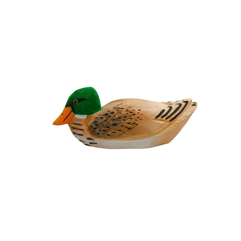 

Wooden Duck Carving Gift For Kids And Friends Handmade Ecofriendly Home Decor зелёный