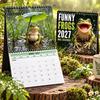 Yearly Planning Tool 2027 Funny Frog Wall Calendar, Cute Animal Illustration Monthly Planner Appointment for Home Office, Mark Important Dates,