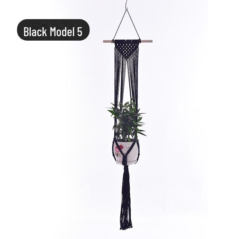 Handwoven Hanging Basket for Flower Pots - Decorative Gardening Net Rack