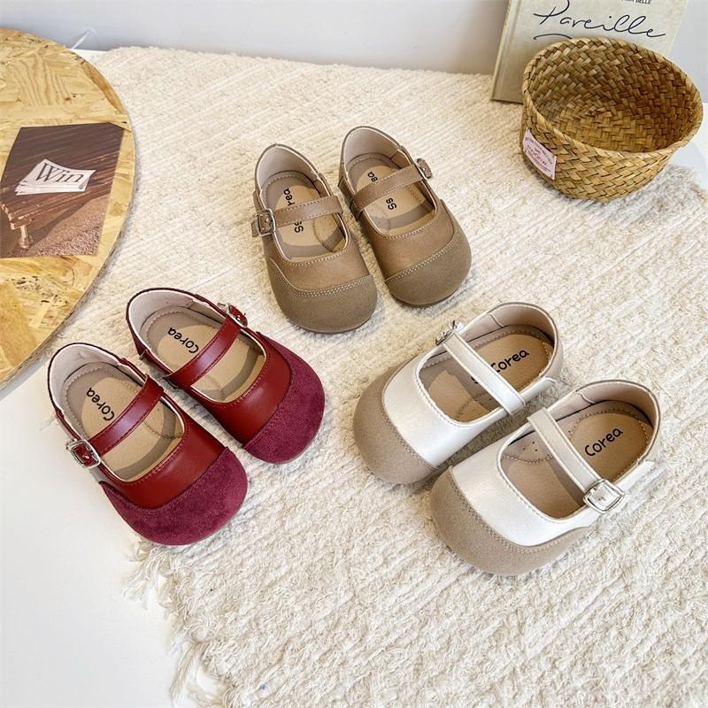 Girls shoes 2025 spring and autumn new shallow mouth round head shoes fashionable flat princess small leather shoes grandma shoes versatile