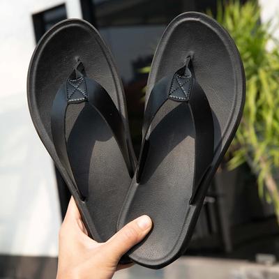 Mode Herren Zehentrenner Leder Hausschuhe für Herren Klassische Strand Sommerschuhe Mann Rutschfest Bequem Lässige Pantoletten Große Größe 38-47