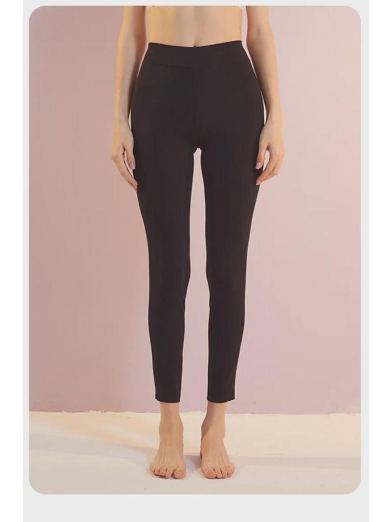 80-Count Lenzing Modal Women's High Waist Autumn Leggings - Antibacterial, Seamless, High Elastic Warm Trousers