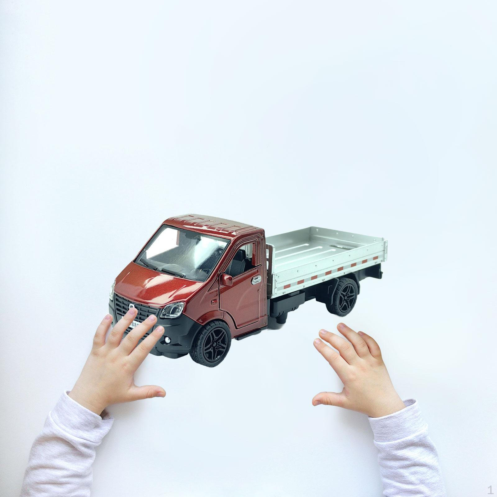 

Alloy Toy Truck Model for Kids with Pullback Mechanism, Opening Doors, Portable, Lightweight, красный