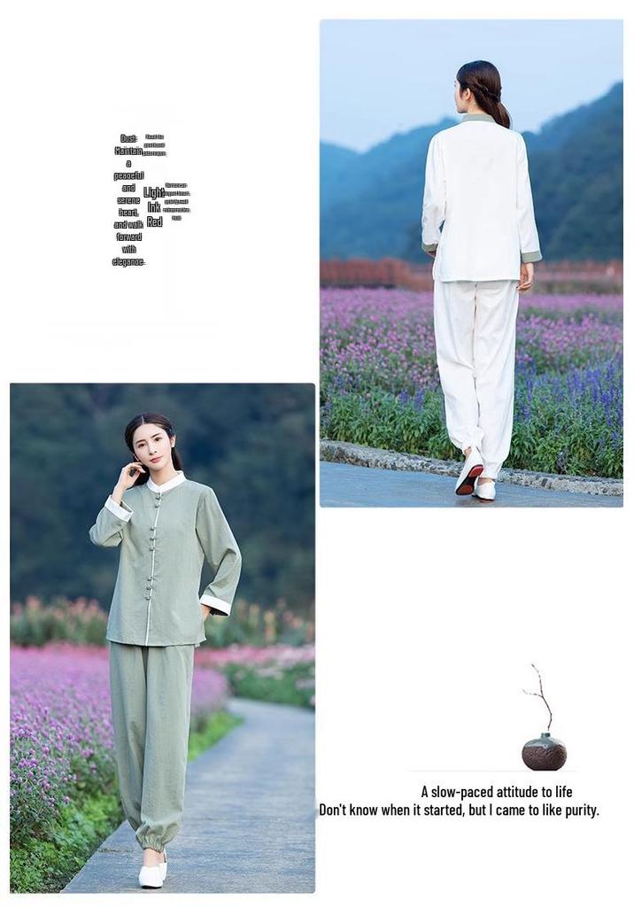 Enhanced Tai Chi Suit: Ba Duan Jin Yoga & Meditation Zen-Style Monk Two-Piece Set
