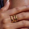 Stainless Steel Metal Lava Rings for Women Girls Fashion Gold Color Hollow Wide Adjustable Finger Rings Y2K Jewelry 2026 Trend
