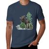 Moose Watercolor Tshirt Big Size Short Sleeve Casual Top