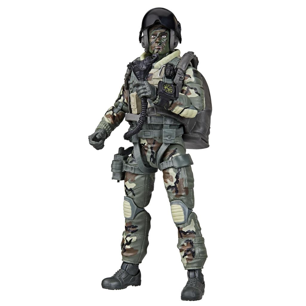 G.I. Joe Classifieds 60th Anniversary Action Pilot - Halo (High-Rise, Low-Rise) Jumper, 6-inch Action Figure with Parachute & 18 Accessories