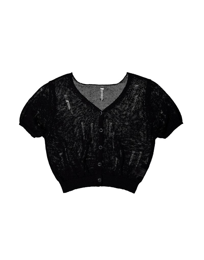 Amaps Vintage Linen Cardigan - Black Free