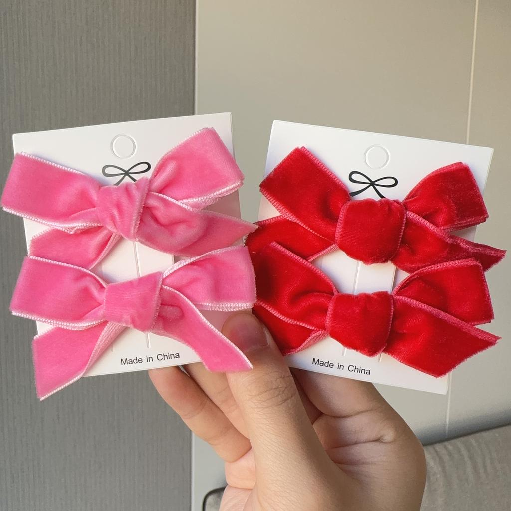 2Pcs/Set New Fluff Cute Bows Baby Hair Clips Candy Color Girls Princess Hairpins Barrettes Kids Hair Accessories Gift