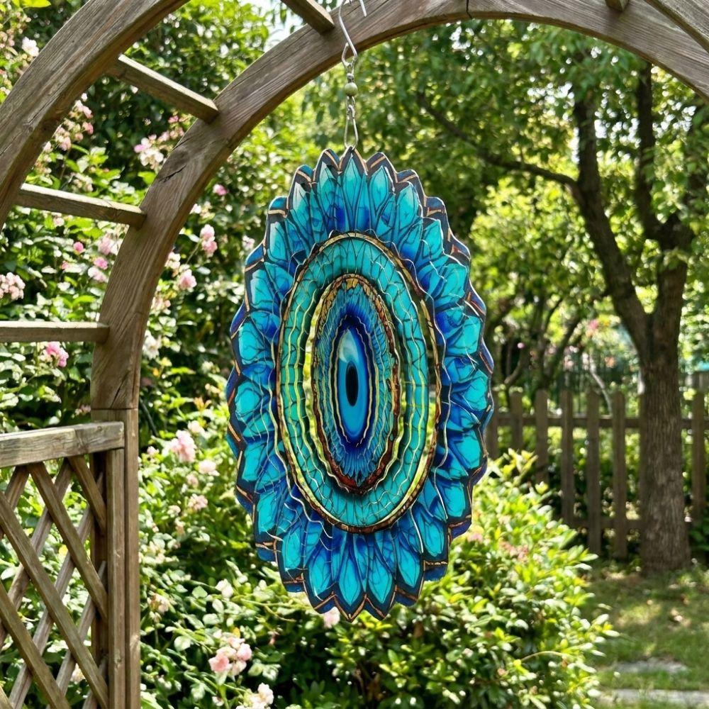 Hanging 3D Wind Spinner Metal Rotating Wind Chime Yard Art Hanging Wind Chime Garden