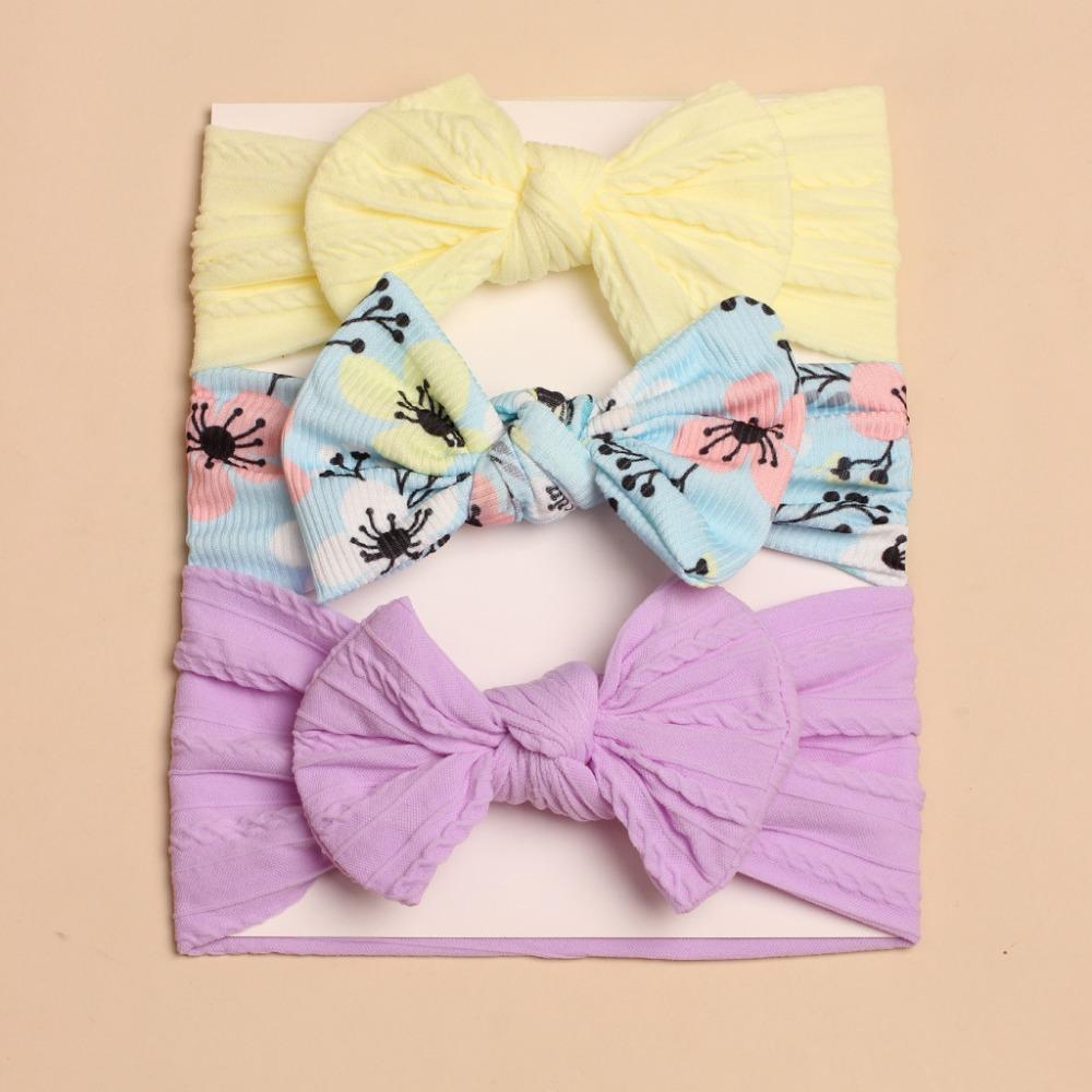 

3Pcs/Lot Bowk Baby Headbands Soft Headwrap Cute Bowknot Hair Bands for 0-2Years 04