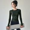 Women's Slim Fit Long Sleeve Quick Dry Round Neck Sportswear Top for Autumn/Winter Yoga & Running. Breathable Fitness Clothing.