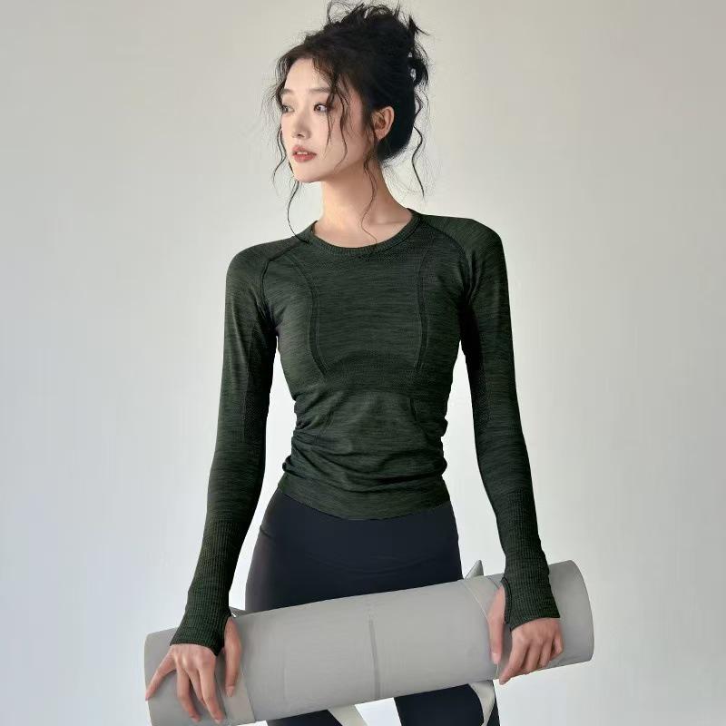 Women's Slim Fit Long Sleeve Quick Dry Round Neck Sportswear Top for Autumn/Winter Yoga & Running. Breathable Fitness Clothing.