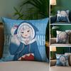 Cute G-Gawr Gura Pillow Case Sofa Living Room Bedroom Double-sided Printing Square Cushion Nap Time Cushion Cover