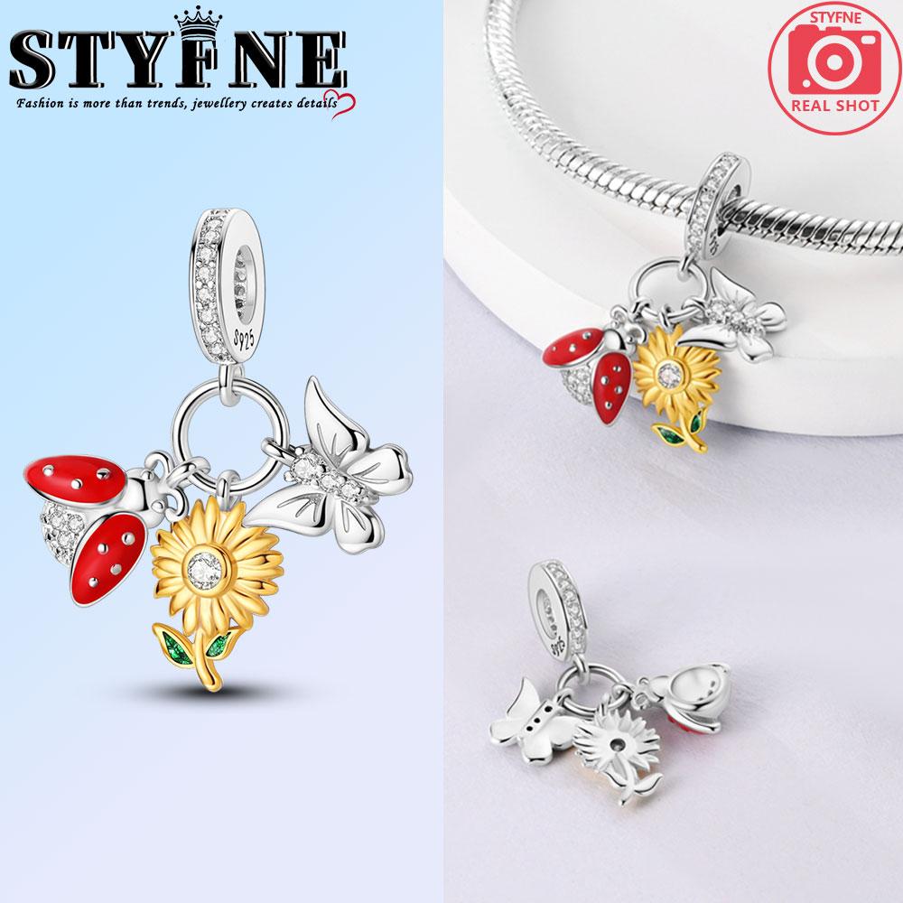 Copper Bouquet Romantic Sunflowers Firefly Theme Charm Beads Suitable For Original Bracelet Diy Gifts Jewelry